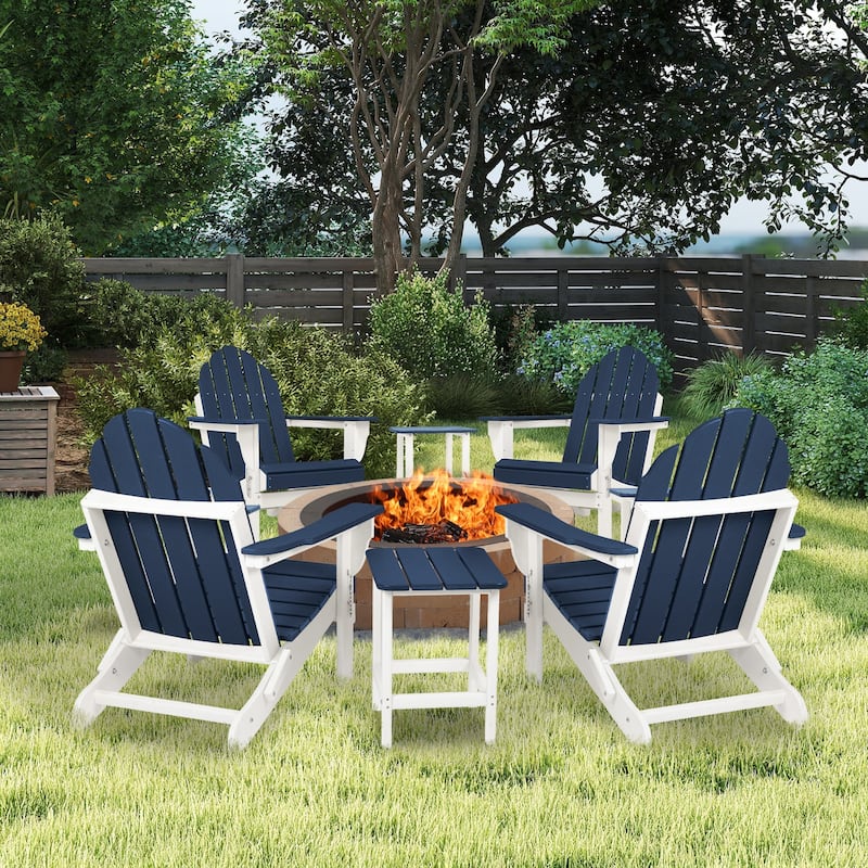 Aoodor HDPE Folding Adirondack Chair - 21.6"W x 32.3"D x 37"H