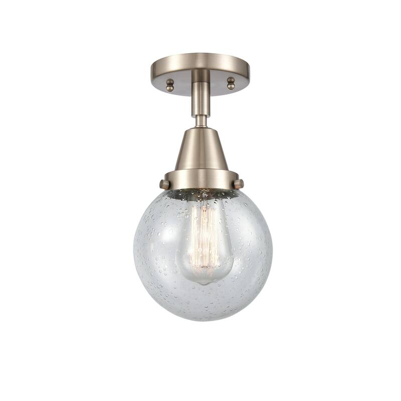 Innovations Lighting 447-1C-11-6 Beacon Flush Mount Beacon 6" Wide - Brushed Satin Nickel / Seedy