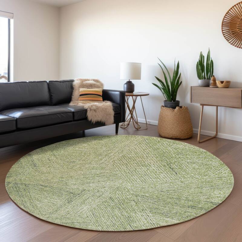 Premium Washable Super Soft Contemporary Diri Mayfield Rug - Aloe - 8' x 8'