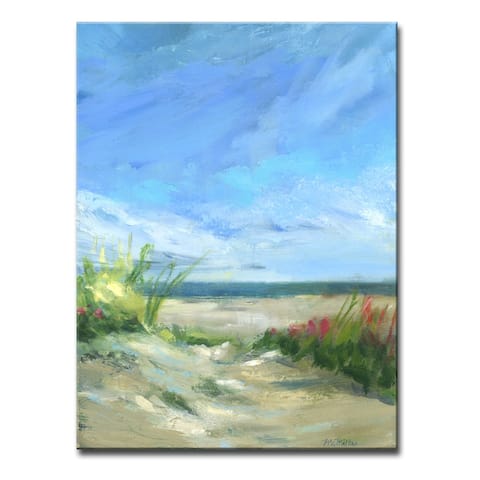 'Flowers & Seagrass' Wrapped Canvas Wall Art by Dana McMillan