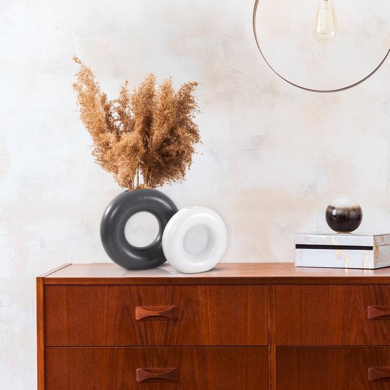 Ronde Ring Ceramic Vase- Set of 2