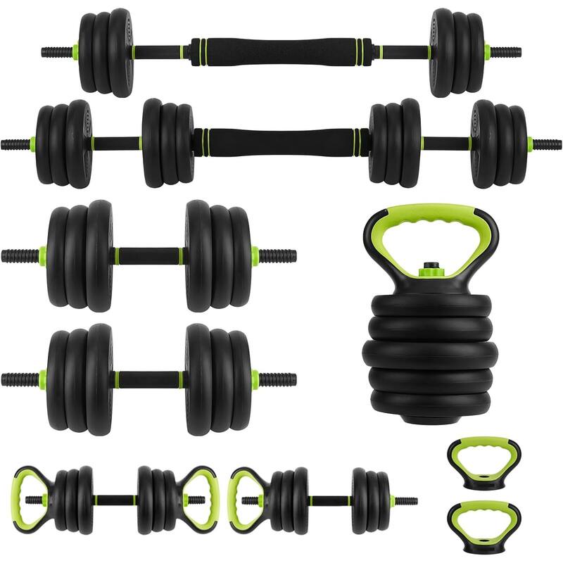 4 in 1 44lbs Adjustable Weight Dumbbell Kettlebell Set for Home Gym
