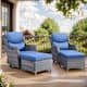 Option Grey Rattan - Blue Cushion