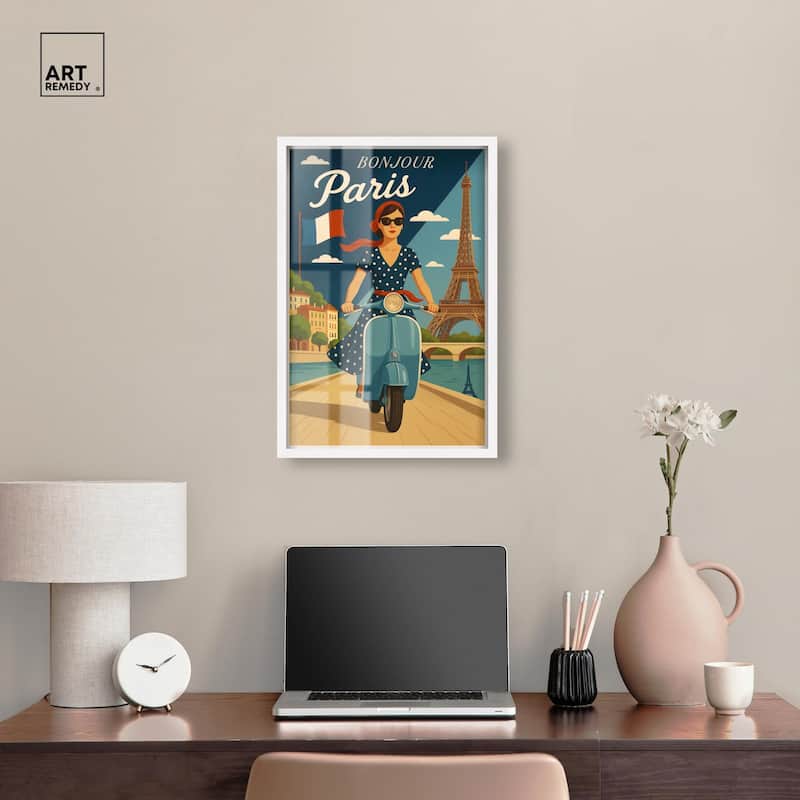 Scooter French Travel Shadowbox by Art Remedy