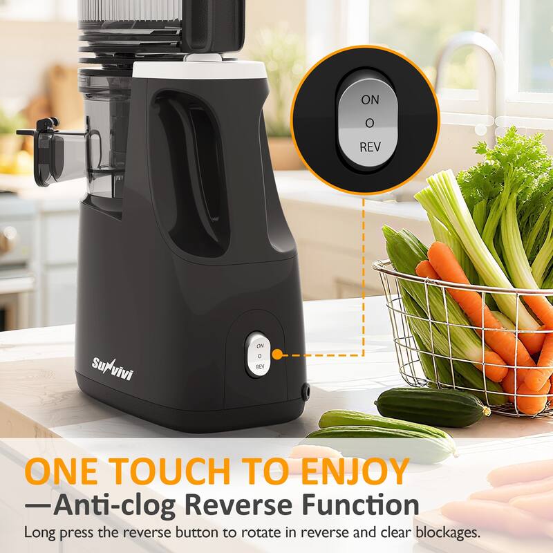 Juicer Machines with 5.9" Wide Feed Chute, Slow Cold Press Juicer for Whole Fruits & Vegetables