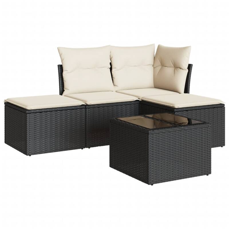 vidaXL Garden Sofa Set Black - 21.7 x 21.7 x 14.6