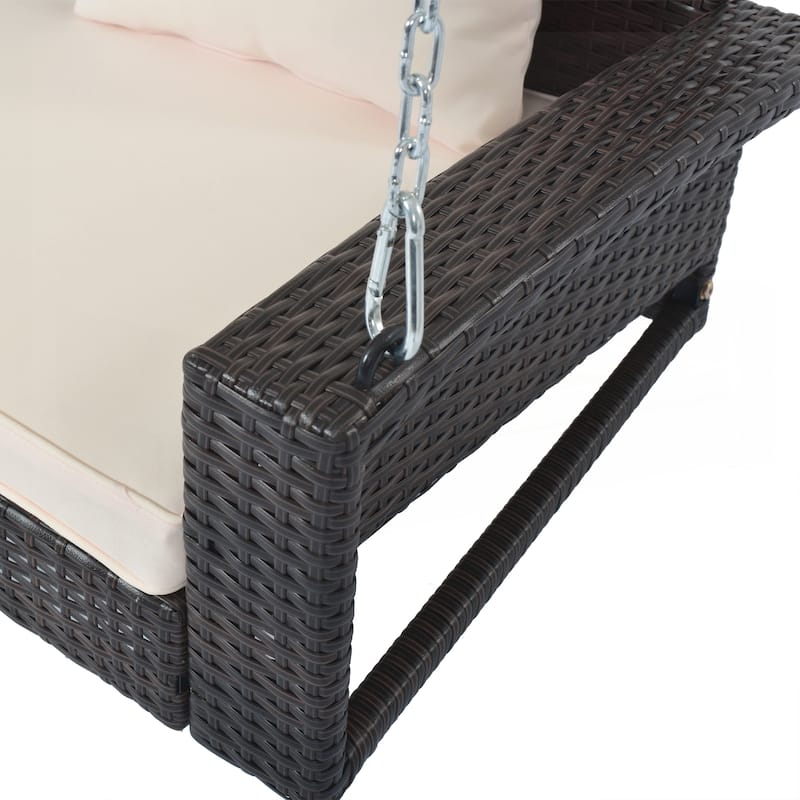 2-Person Wicker Hanging Porch Swing