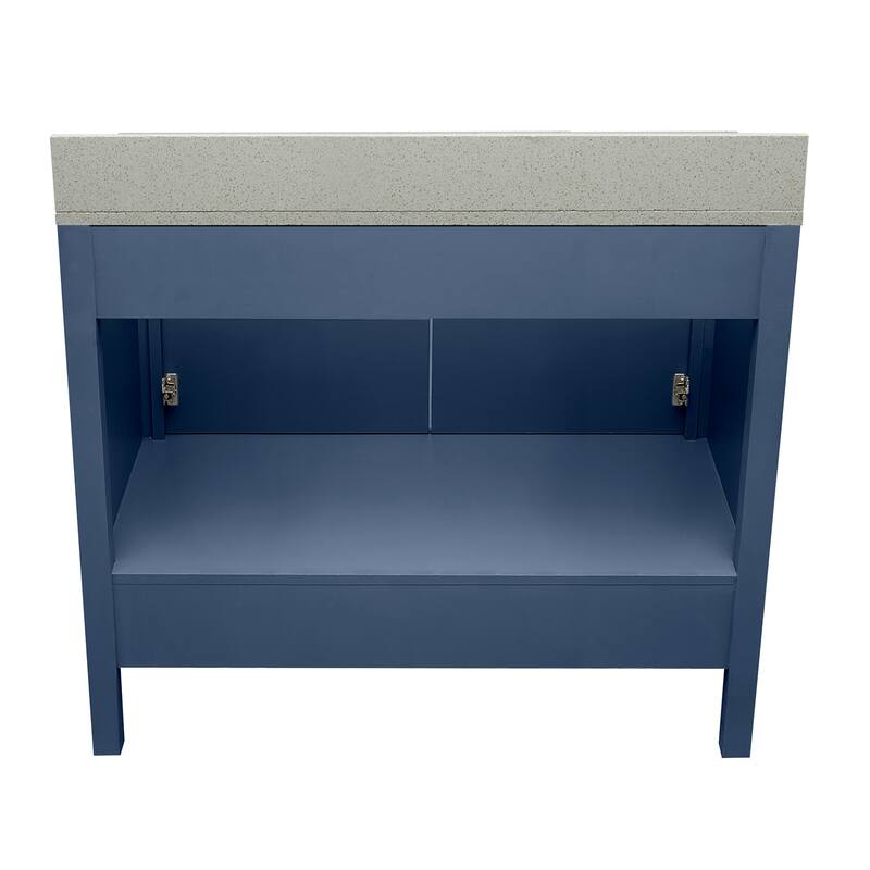 Nevado 37" Bathroom Vanity with Cultured Marble Vanity Top Sink in White with White Basin