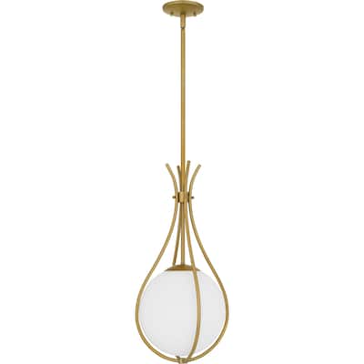Aliyah 1-Light Aged Brass Mini Pendant Light