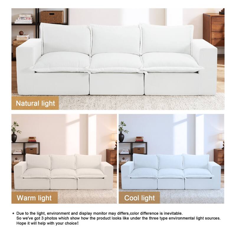 Comfy Cloud Chenille Upholstered Sectional Sofa with Pillow-Top Cushion