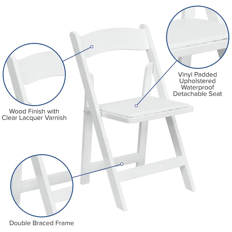 Vinyl-padded Wood Folding Chair (Set of 4)