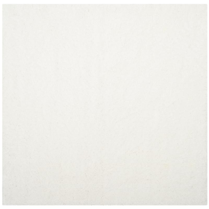 SAFAVIEH Laguna Shag Verdiana Solid Color 2-inch Thick Rug. - 6'7" Square - White - Square