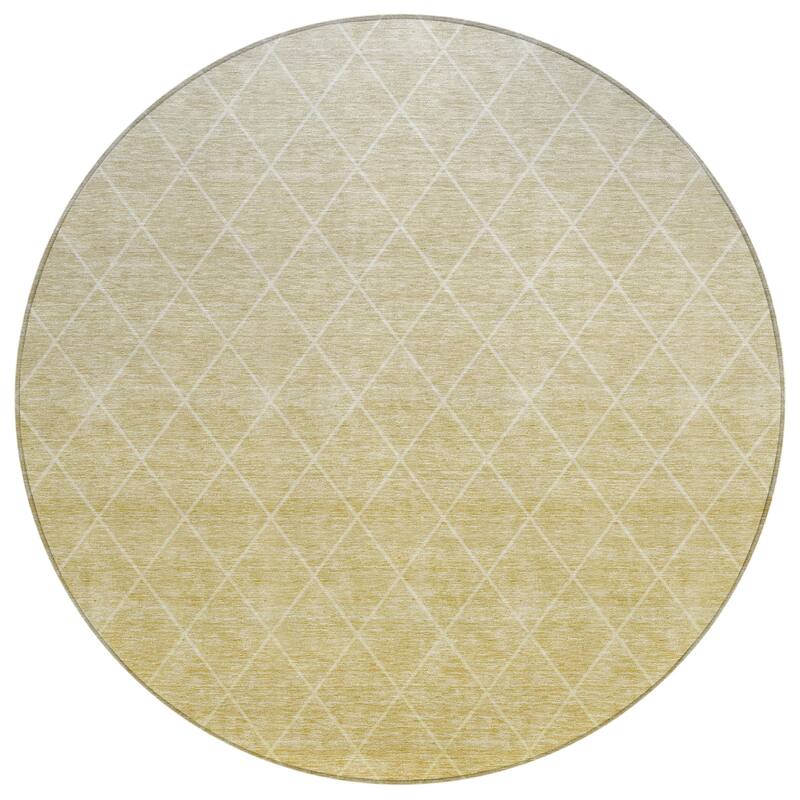 Machine Washable Indoor/ Outdoor Ombre Trellis Chantille Rug