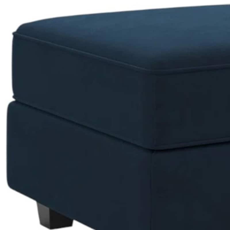HomeRoots 26" Beige and Black Faux Leather Storage Ottoman