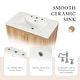 preview thumbnail 4 of 18, Classic 30" Freestanding Bathroom Vanity with Ceramic Sink, Stainless Steel Hinges & Adjustable Shelf by GDFStudio