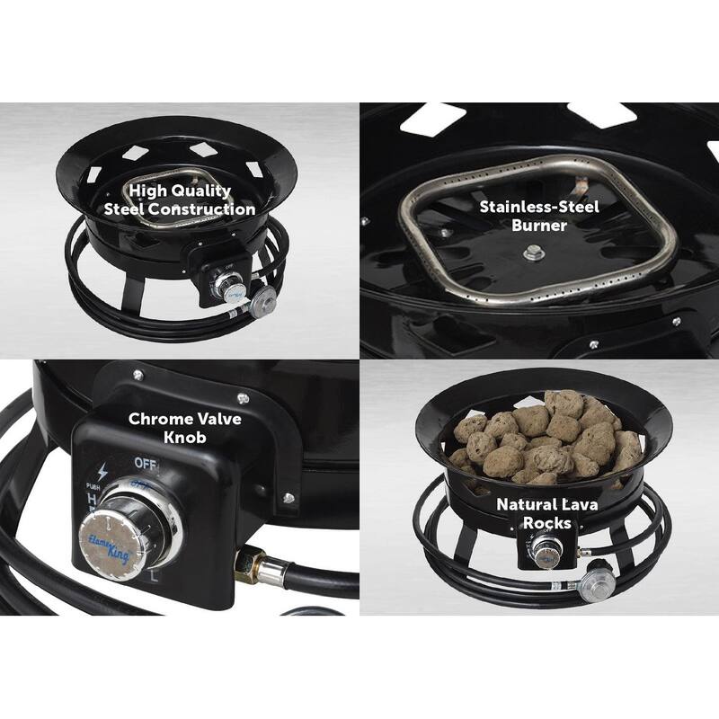 Flame King Smokeless Propane Fire Pit, 19-inch Portable Firebowl