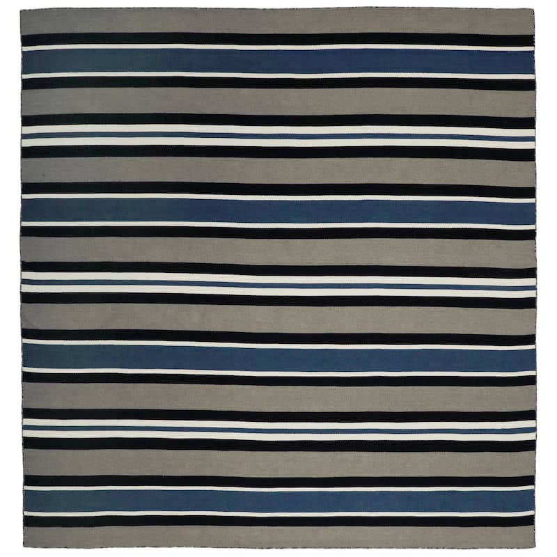 Liora Manne Sorrento Cabana Stripe Indoor/Outdoor Rug - 8' SQ - Navy
