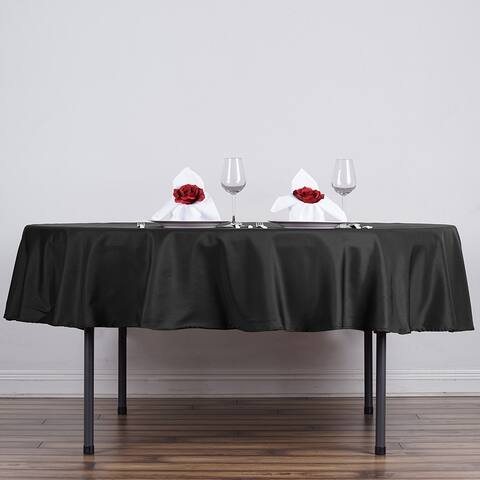 12 Pcs Polyester Tablecloths Party Catering Kitchen 70" Round Black