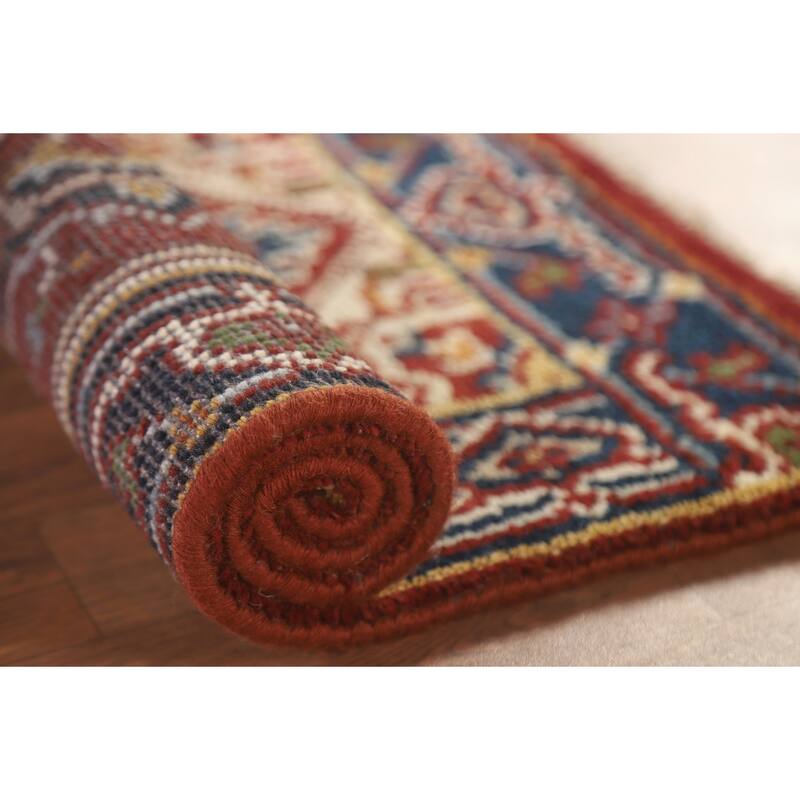 Hand Knotted Oriental 100% Wool Carpet Traditional Medallion Red Heriz (serapi) Area Rug - 3' 0'' X 2' 0''