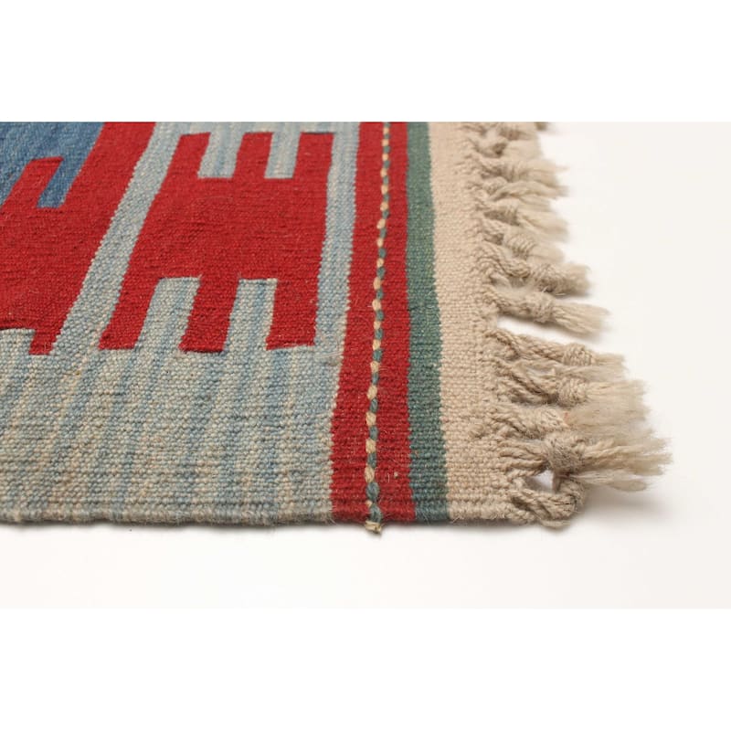 ECARPETGALLERY Flat-Weave Sivas Red Wool Kilim - 2'9 x 9'7