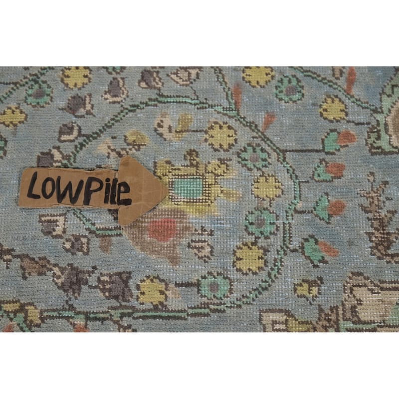 Light Blue Floral Tabriz Persian Rug Oriental Handmade Wool Carpet - 6'7"x 9'2"