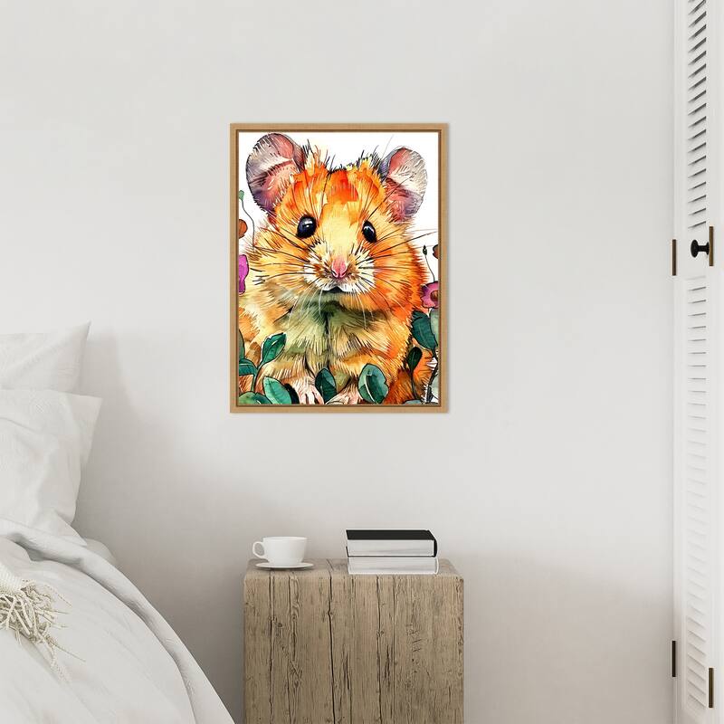 Hamster by Justyna Jaszke Framed Canvas Wall Art
