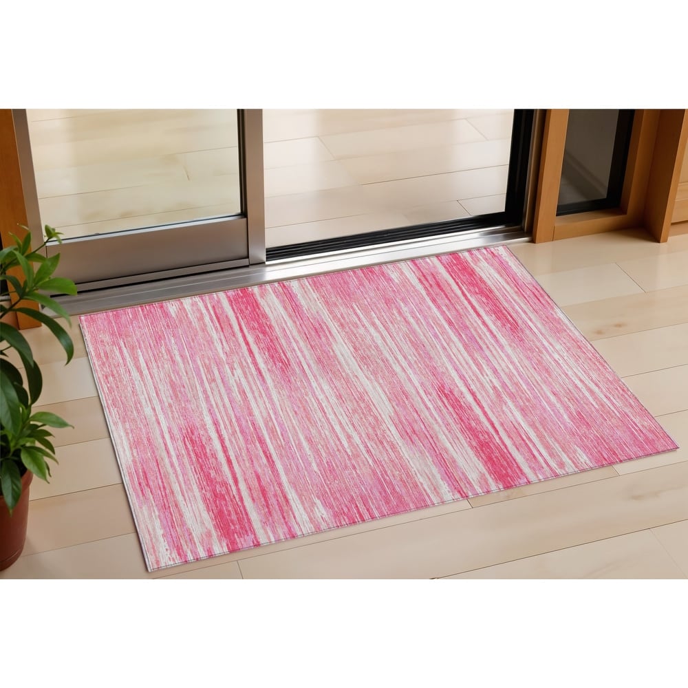 HomeRoots Striped Transitional Rectangle Outdoor Rug