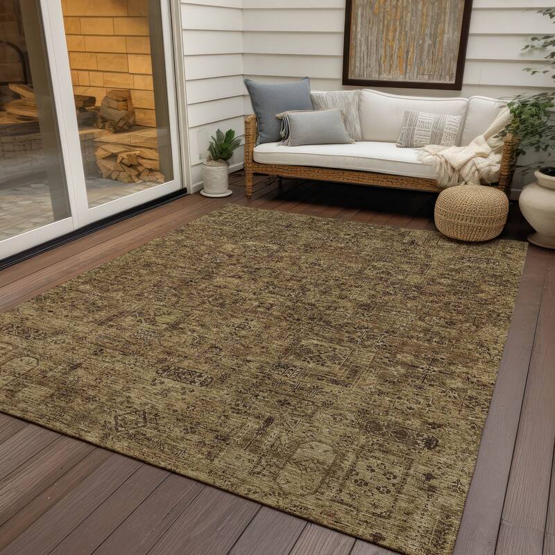 Machine Washable Indoor/ Outdoor Chantille Vintage Traditional Rug
