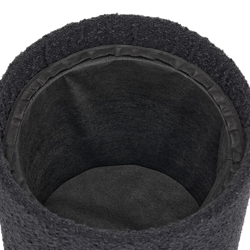 Boucle Tufted Round Storage Ottoman with Removable Tray Foot Stool