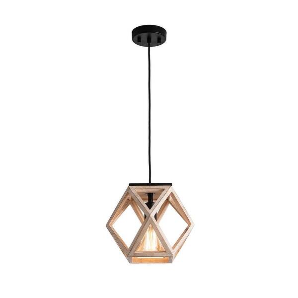 slide 2 of 7, Globe Wooden Pendant Light Vintage Cage Hanging Lamp