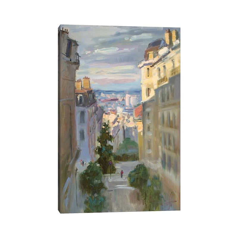 iCanvas "Monmantre Slope Paris France" by CountessArt Canvas Print