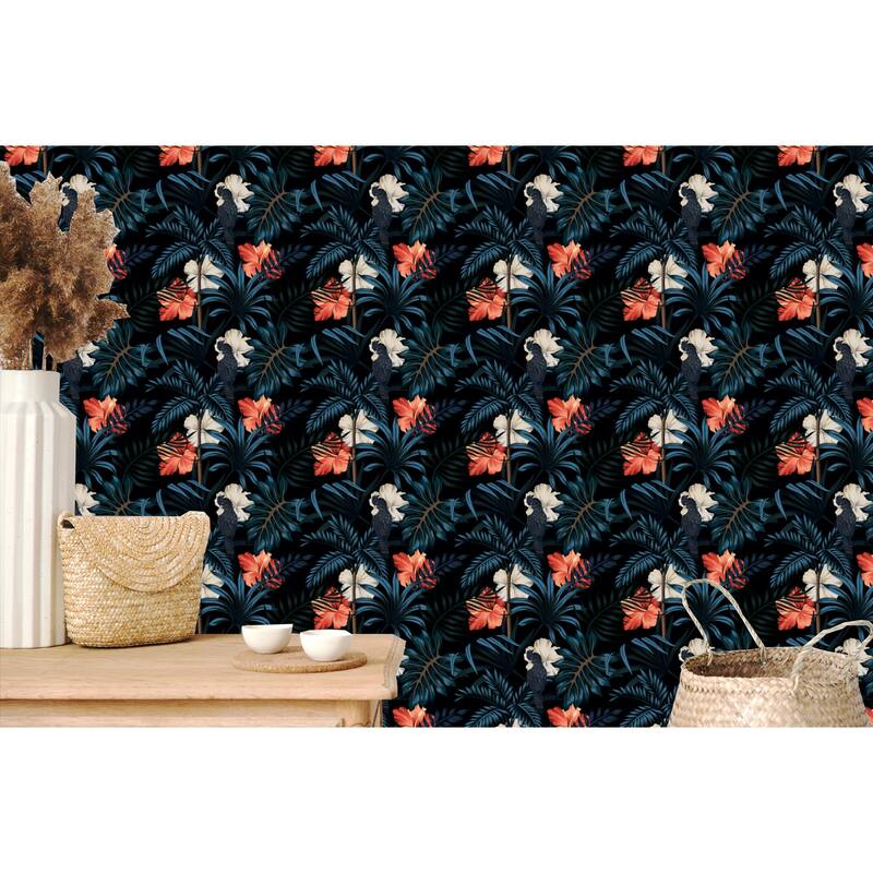 Hawaiian Tropical Parrot Peel and Stick Wallpaper - 10’ft H x 24’‘inch