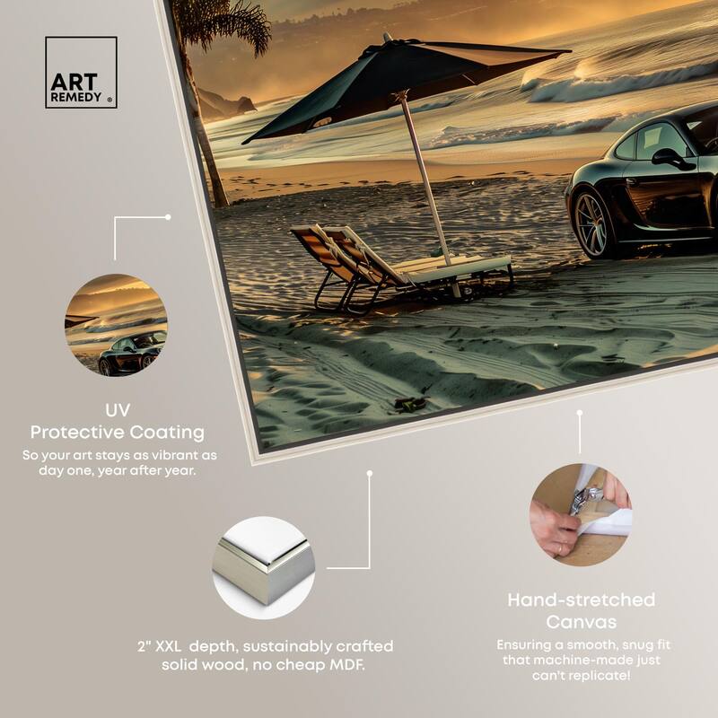 Lovely Sunset Beach Drive Canvas by Art Remedy