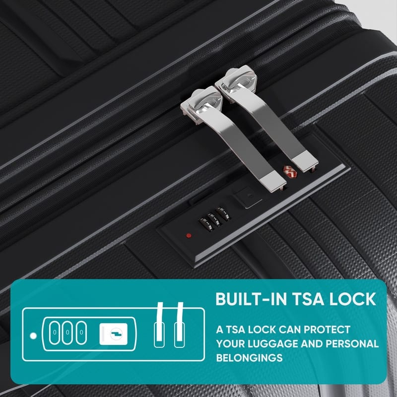 Mixoy Light weight Luggage with Spinner Wheels & YKK Zipper, 3-Piece Suitcase ABS Hardside Luggage Set with TSA Lock