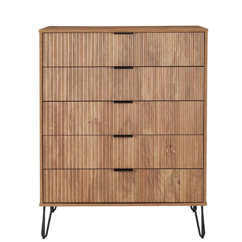 Manhattan Comfort Dumbo Modern 5-Drawer Tall Dresser.