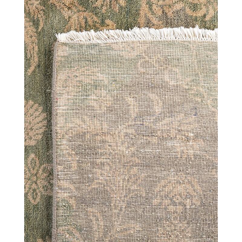 Ikat One-of-a-Kind Hand-Knotted Area Rug, Green - 9' 1" x 12' 2"