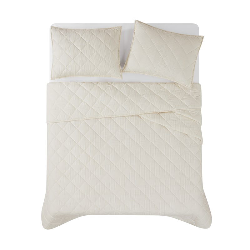 Brooklyn Loom Pinstripe 3 Piece Quilt Set