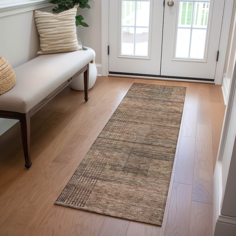 Machine Washable Indoor/ Outdoor Chantille Contemporary Imprints Rug