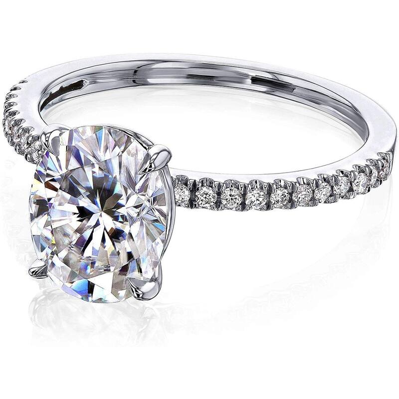 Annello by Kobelli 14k Gold 2ct TGW Forever One Moissanite and Lab Diamond Engagement Ring (DEF/VS, DEF/VS)