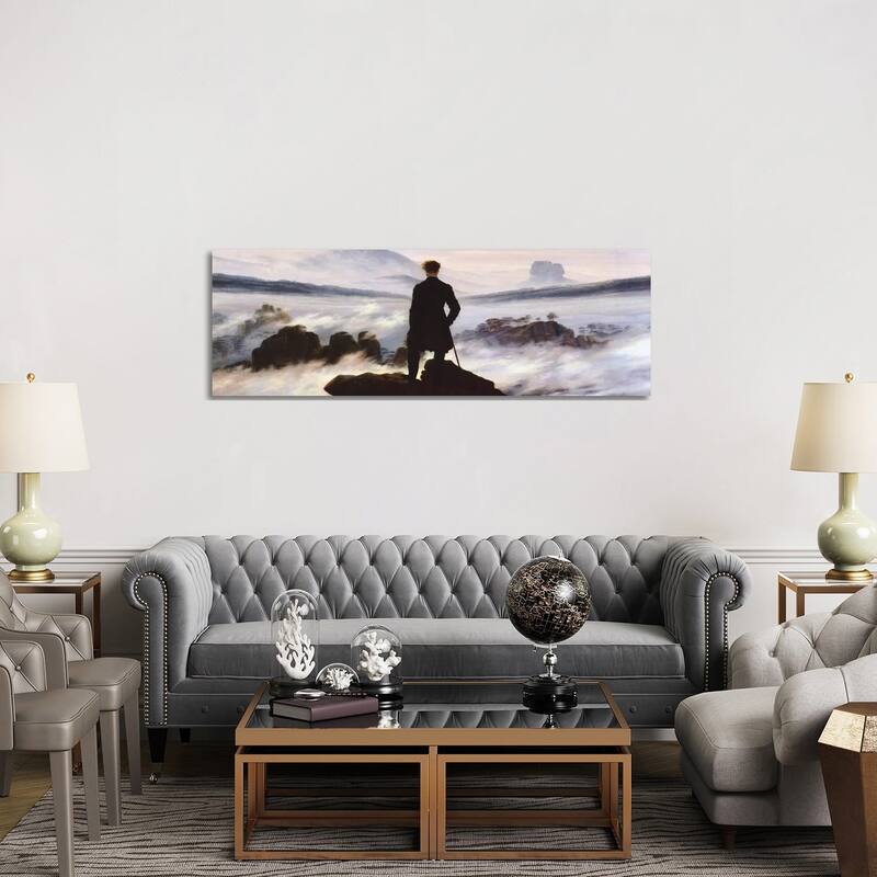 iCanvas "The Wanderer Above The Sea of Fog" by Caspar David Friedrich Canvas Print - 20x60x1.5