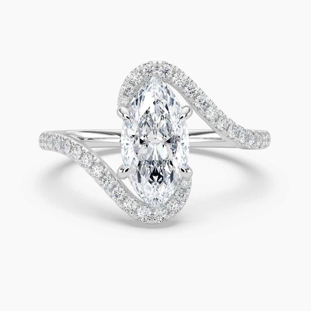Auriya 14k Gold Marquise Lab Grown Diamond Bypass Engagement Ring 1.00 to 5.00 ct. tw. (F-G, VS)