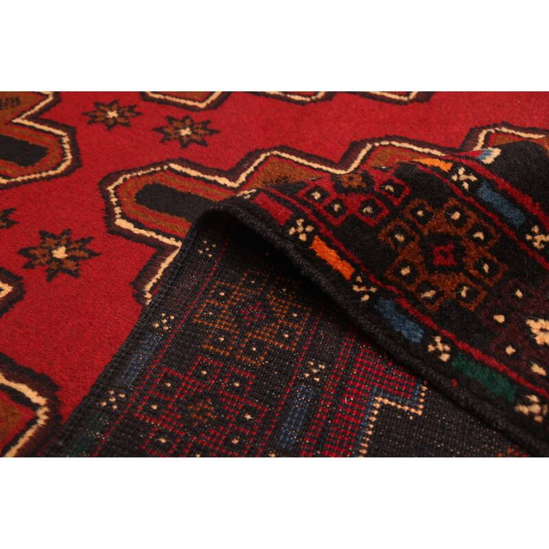 ECARPETGALLERY Hand-knotted Teimani Red Wool Rug - 3'7 x 6'7