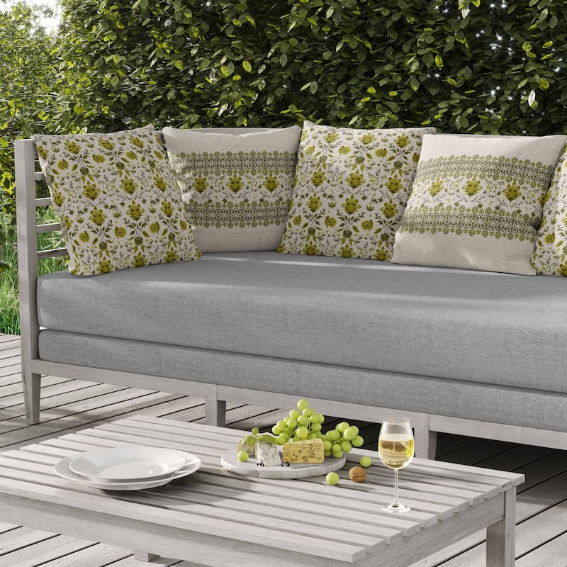 Breezy Botanicals Indoor/Outdoor Reversible Throw Pillow Green