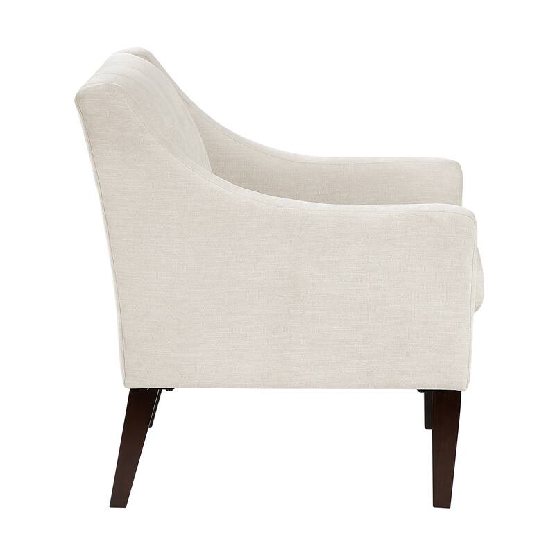 Laertes 26" Textured Fabric Accent Chair - Button-Tufted Chair Back