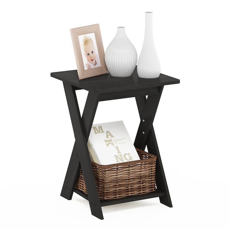 Porch & Den Wilmot Espresso Simplistic Criss-crossed End Table