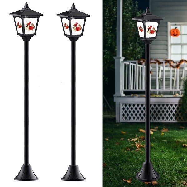 Christmas solar lamp post cheap
