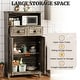 preview thumbnail 7 of 9, EROMMY Farmhouse Storage Cabinet with Doors and Adjustable Shelves, Small Freestanding Floor Cabinet , Narrow Organizer