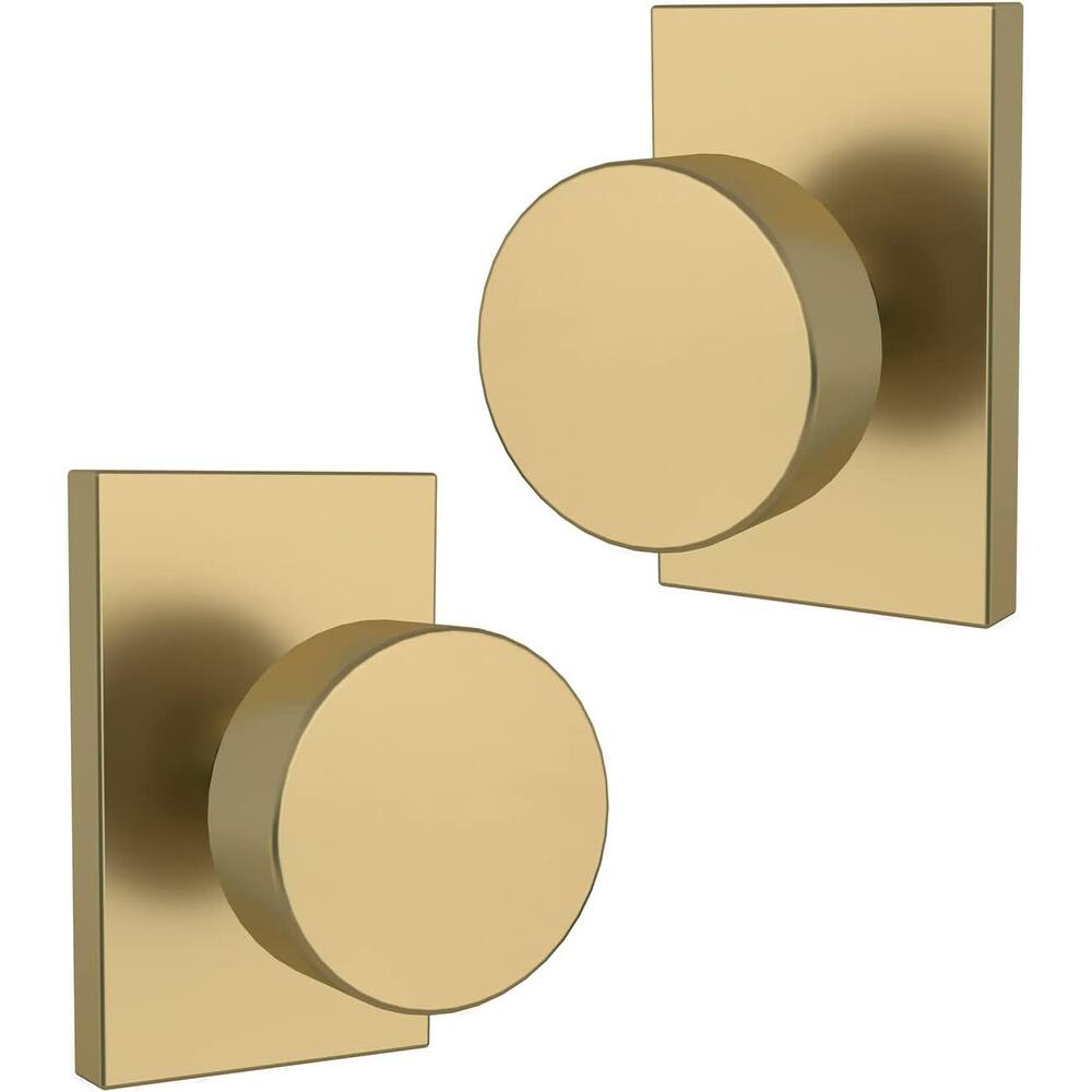 Mega Handles LAURA Dummy Round Door Knob with Slim Square Plate | Non-Turning, Reversible Handing | Easy to Install
