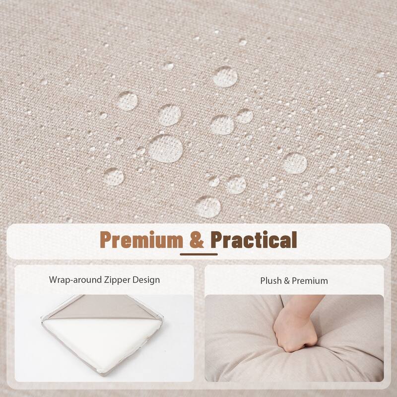 Outdoor Conversation Set 4-Piece with Swivel Chair and 3-Seater Sofa with Cushion and Coffee Table PE Wicker Rattan