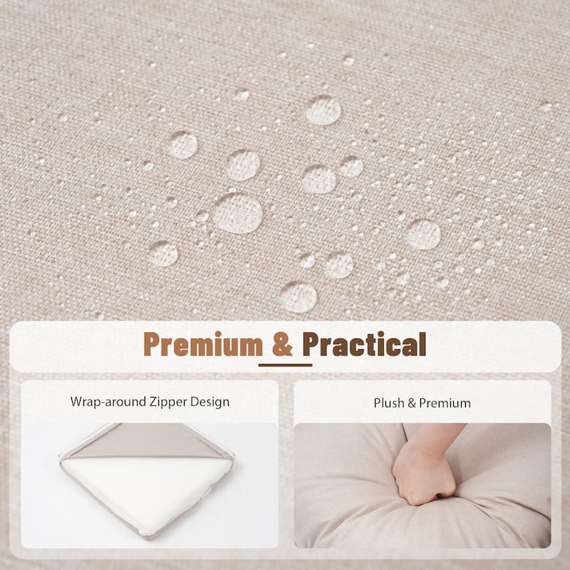 Outdoor Conversation Set L-Shaped Sectional Sofa 6-Piece with Cushions and Coffee Table PE Wicker Rattan Weather-Resistant